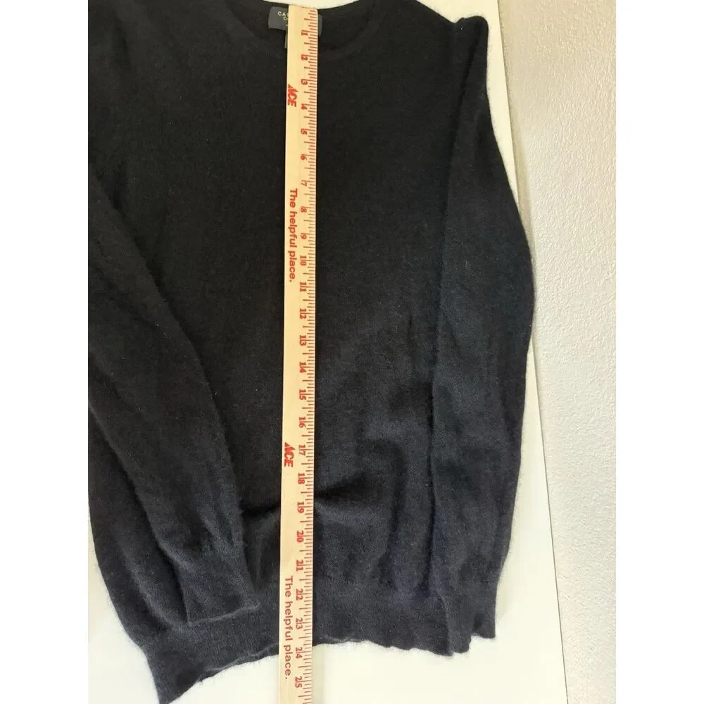 Charter Club Luxury Cashmere Black Crew Neck Sweater Women's Size Medium Classic